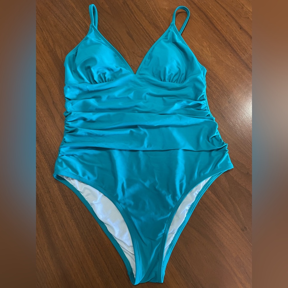 Cupshe Teal One-Piece Swimsuit - XL